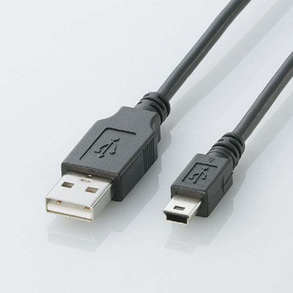(エレコム)ELECOM USB2.0ケーブル(mini-Bタイプ) U2C-M05BK