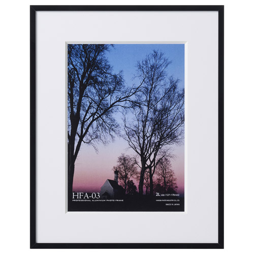 （ハクバ）HAKUBA アルミ額縁 2Lサイズ ブラック［ホワイトマット］HFA-03BWM-2L