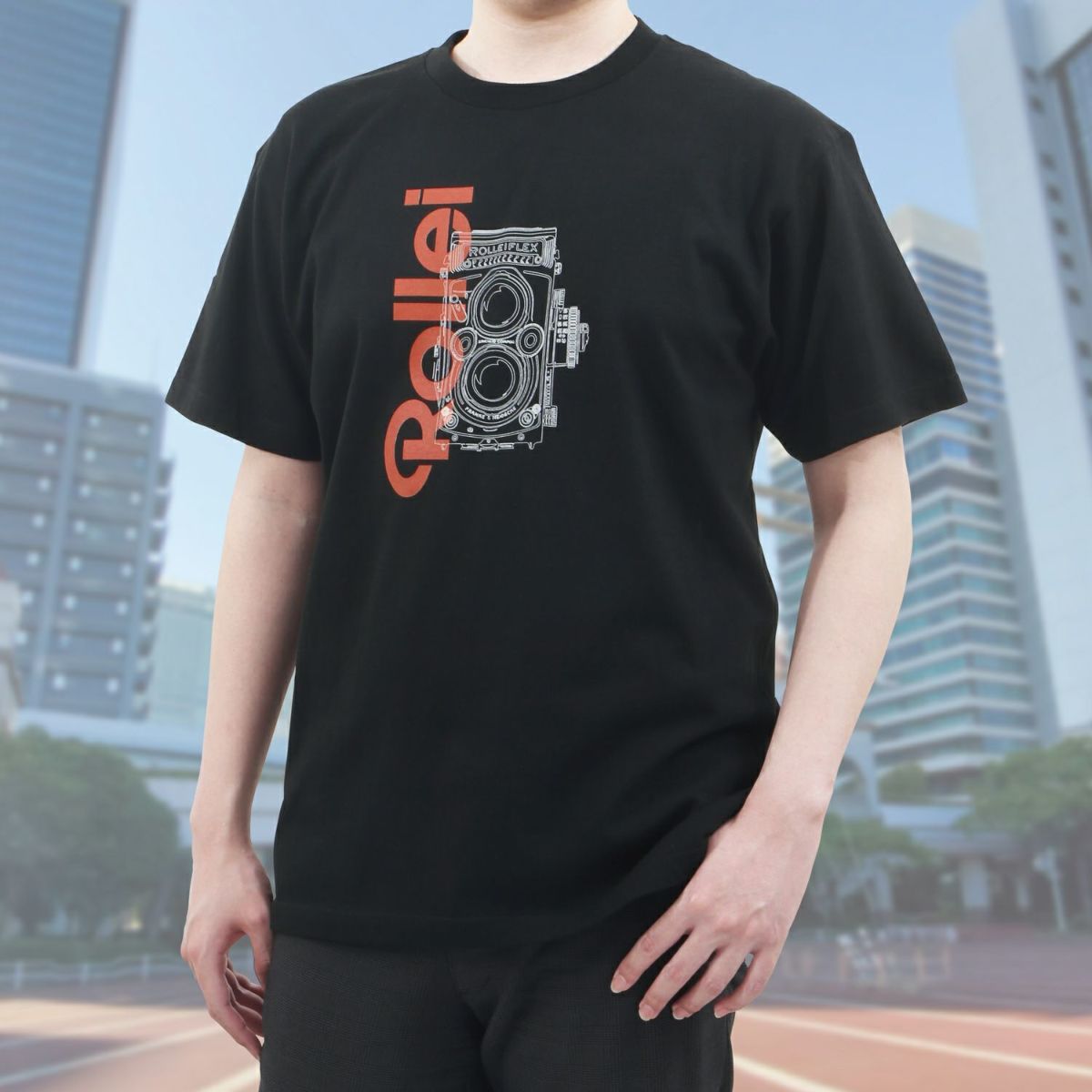 (ローライ) Rollei  さらさら着心地Tシャツ ROLLEIFLEX+ロゴ