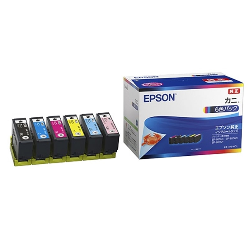 (エプソン)　EPSON　KNI-6CL　6色パック  【カニ】(ブラック、シアン、マゼンタ、イエロー、ライトシアン、ライトマゼンタ）　