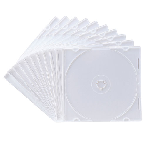 (ｻﾝﾜｻﾌﾟﾗｲ)SANWASUPPLY　FCD-PU10MWNBlu-ray・DVD・CDケース（スリムタイプ・10枚セット・ホワイト）
