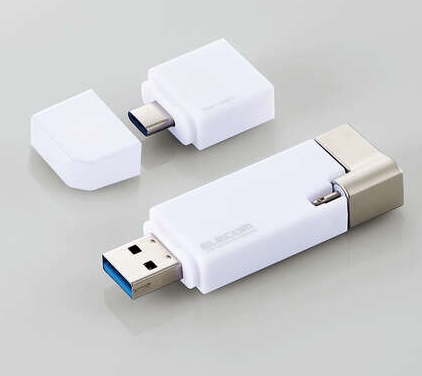(エレコム）elecom Lightningコネクタ搭載USB3.2 Gen1メモリ　ホワイト