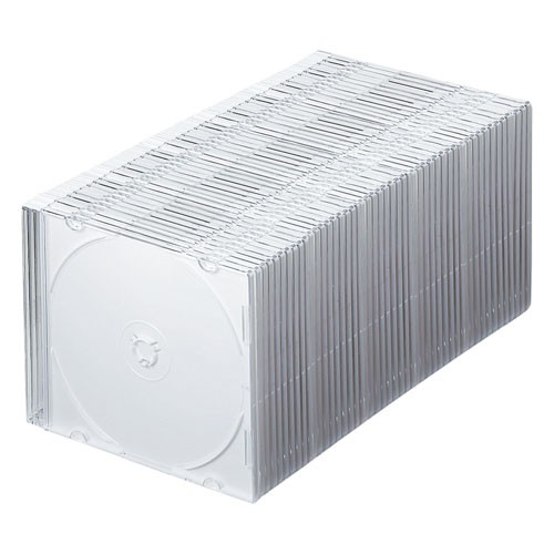 (ｻﾝﾜｻﾌﾟﾗｲ)SANWASUPPLY FCD-PU50 Blu-ray・DVD・CDケース（スリムタイプ・50枚セット）