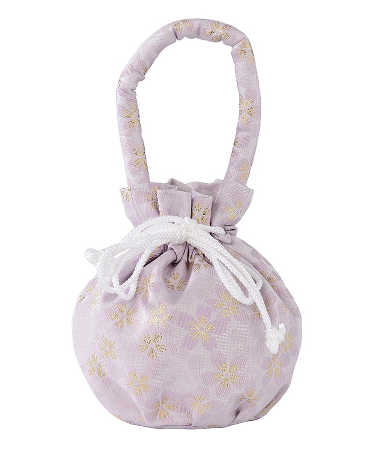 (加藤商店) 462-4001 女の子巾着 一本手 薄紫 桜