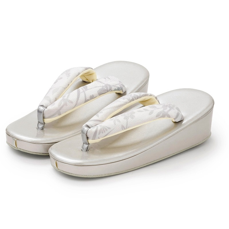 (加藤商店) 464-9021 女の子草履単品 銀/白 青小花 21cm/7才