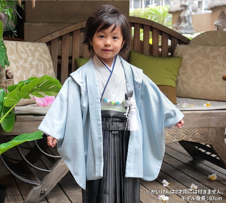 （加藤) KATO 527-9102 男の子2才  羽織袴セット ポリ 薄水色・白 一体型