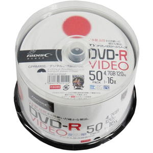 （ハイディスク）HIDISCTYDR12JCP50SP　録画用DVD-R　50枚　　　　