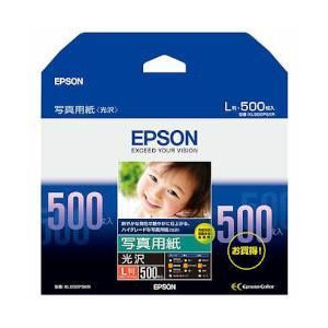 (エプソン)EPSONKL500PSKR写真用紙（光沢）L判500枚