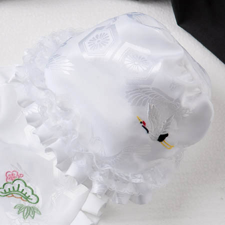 （加藤）KATO　519-0080ﾍﾞﾋﾞｰ帽子白鶴刺繍ﾜｲﾔｰ型中国製