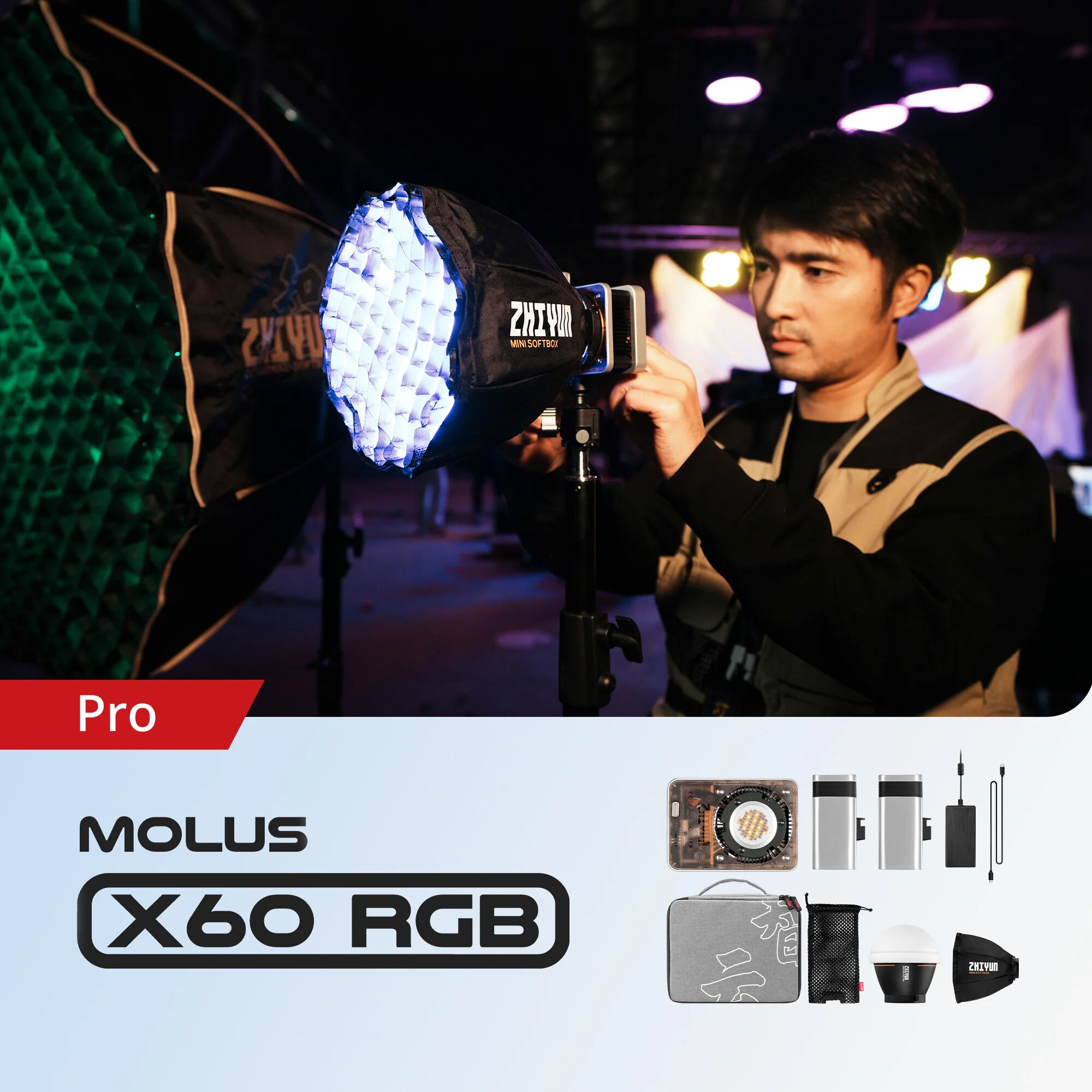 (ジーウン) ZHIYUN LEDライト MOLUS X60 RGB PRO COB Light